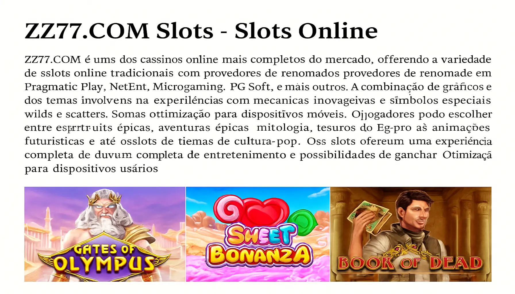 Explore o mundo das slot machines no ZZ77.COM Casino